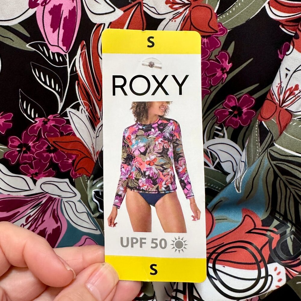 Roxy Sun Swim Shirt Women's Size S Tropical Pink Rashguard – UPF 50+ Quick-Dry